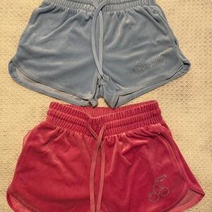 Y2K inspired velour shorts